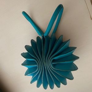 Humawaca Turquoise Blue Leather round ball purse